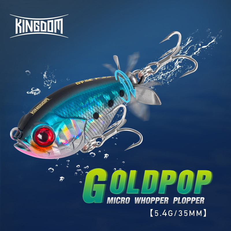 Fishing Lure Popper - Kingdom-popper isca com hélice, iscas artificiais