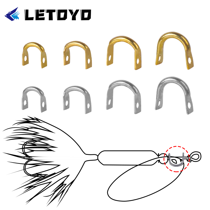 Fishing Lure Spinner - Letoyo 100 peças de presilhas dobradas