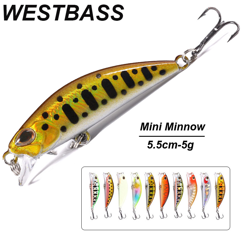 Westbass 1px micro minnow isca - Fishing Lure Jerkbait avaliação e preço